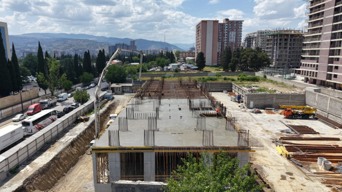 სამგორი თაუერში სამშენებლო სამუშაოები აქტიურად მიმდინარეობს
